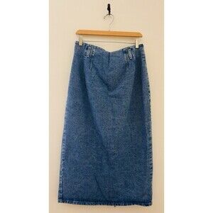 Vintage St. John’s Bay 100% Cotton Maxi Denim Skirt in Women’s SZ 10 Mexico Made